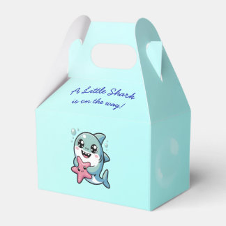 Cute Shark Baby Shower Kawaii Blue Favour Box