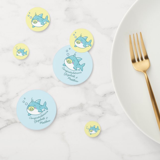 Cute Shark Baby Shower Kawaii Confetti (Group)