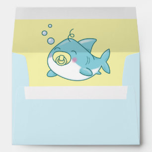 Cute Shark Baby Shower Kawaii Envelope