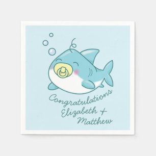 Cute Shark Baby Shower Kawaii Napkin