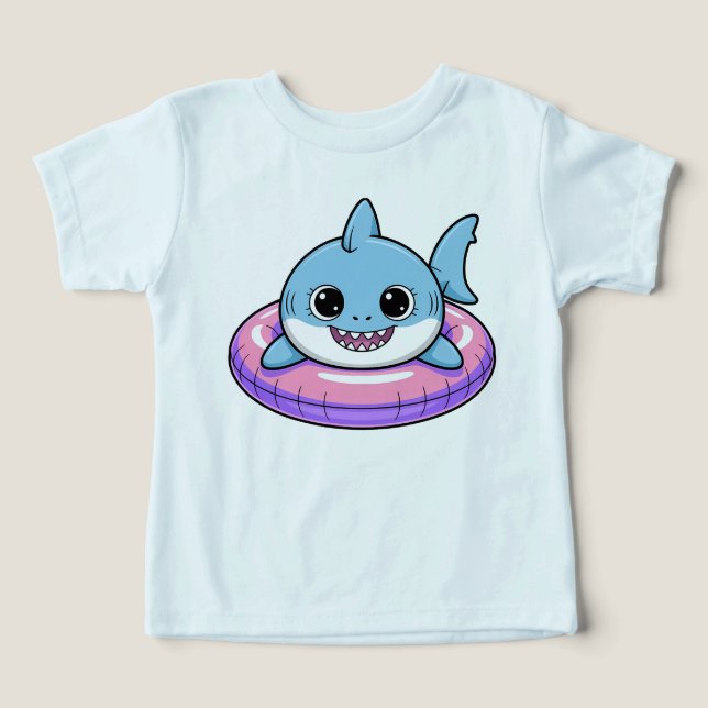 Cute Shark Baby With Float | (Design Front)