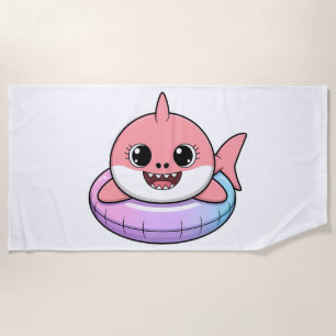 Cute Shark Baby With Float Kids Beach Towel
