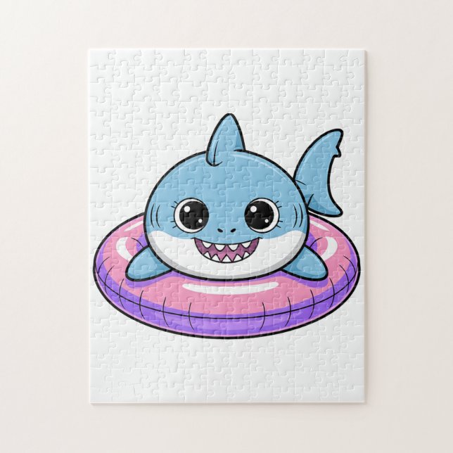 Cute Shark Baby With Float | Kids Jigsaw Puzzle (Vertical)