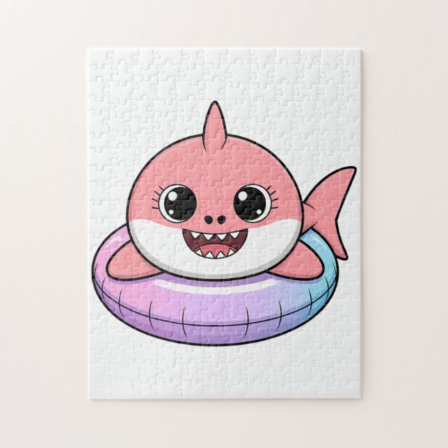 Cute Shark Baby With Float | Kids Jigsaw Puzzle (Vertical)