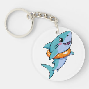Cute Shark Baby With Float   Kids Key Ring