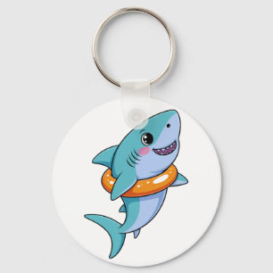 Cute Shark Baby With Float   Kids Key Ring