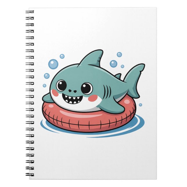 Cute Shark Baby With Float | Kids Notebook (Front)