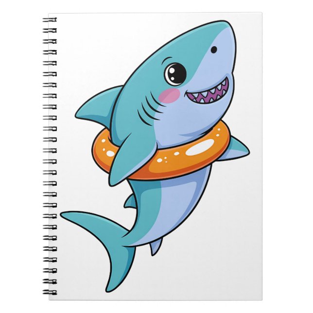 Cute Shark Baby With Float | Kids Notebook (Front)