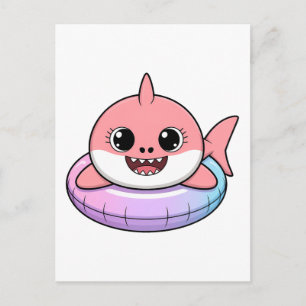 Cute Shark Baby With Float Kids Postcard