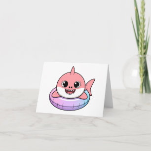 Cute Shark Baby With Float Kids Thank You Card