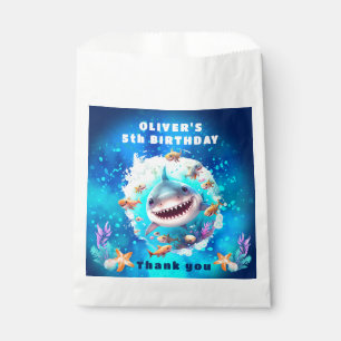Cute Shark Boy Birthday Blue Party Favour Bags