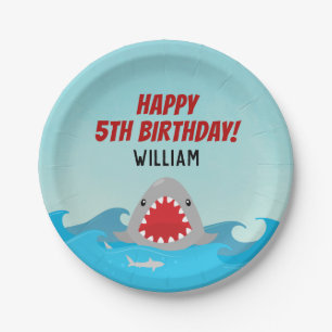 Cute Shark   Boys Birthday Party Paper Plate