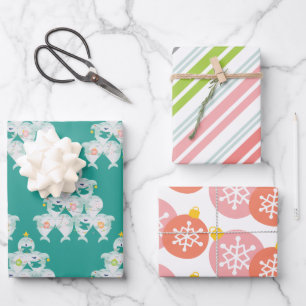 Cute Shark Christmas Tree Wrapping Paper Sheet