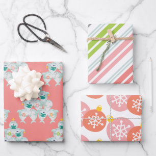 Cute Shark Christmas Tree Wrapping Paper Sheet