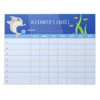 Cute Shark Colorful Underwater Scene Chore Chart