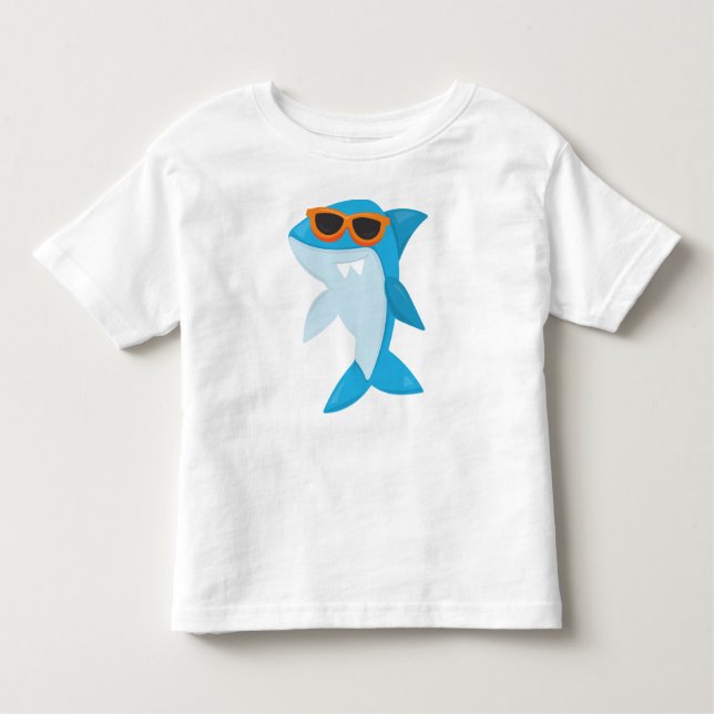 Cute Shark, Cool Shark, Shark With Sunglasses Toddler T-Shirt (Front)