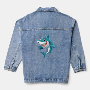 Cute shark denim jacket