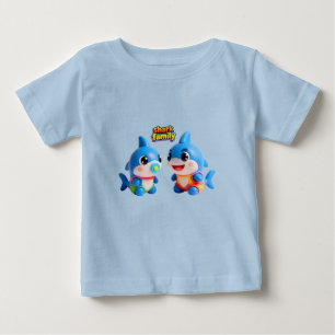 Cute Shark Family 3D Cartoon Character Kawaii Styl Baby T-Shirt