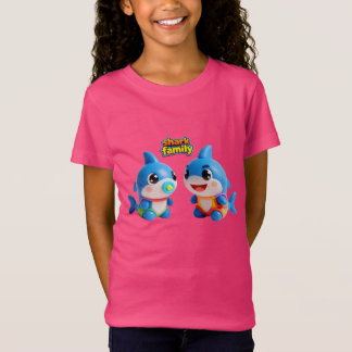 Cute Shark Family 3D Cartoon Character Kawaii Styl T-Shirt