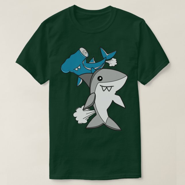 Cute Shark LoverFunny Farting Shark  T-Shirt (Design Front)