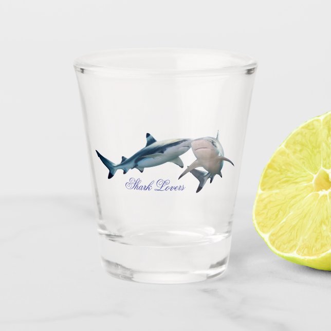 Cute Shark lovers Shot Glass (Front)