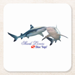 Cute Shark lovers Shot Glass Square Paper Coaster