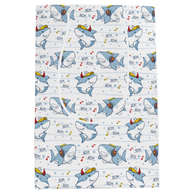 Cute Shark  Medium Gift Bag (Front)