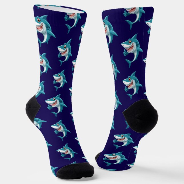 Cute shark socks (Angled)