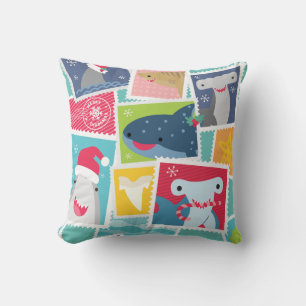 Cute Shark Species Christmas Cushion