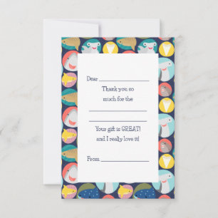 Cute Shark Species Fill In Thank You Card