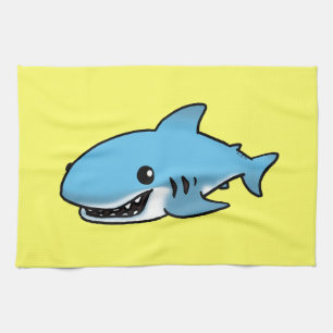 Cute shark tea towel