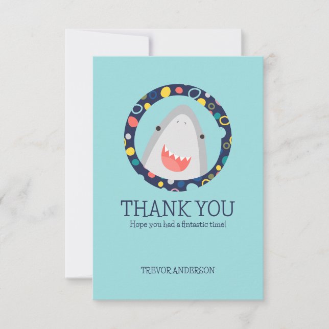 Cute Shark Thank You Card (Front)