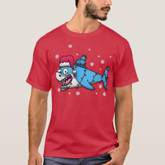 Cute Shark Xmas Lights Santa Shark Christmas  T-Shirt