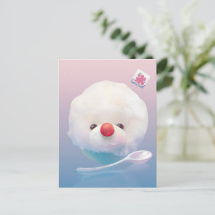 Cute Shaved Ice Dog Announcement Postcard