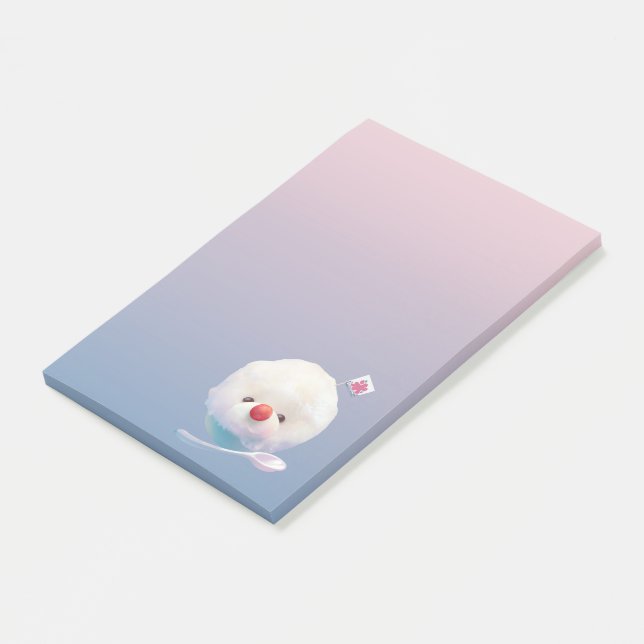 Cute Shaved Ice Dog Post-it Notes (Angled)