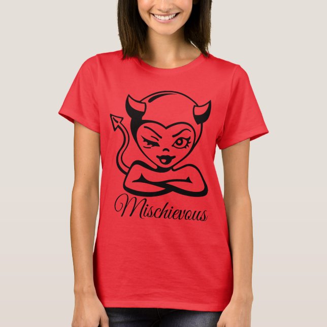 Cute She-Devil "Mischievous" Women's T-Shirt (Front)