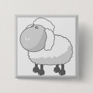 Cute Sheep 15 Cm Square Badge