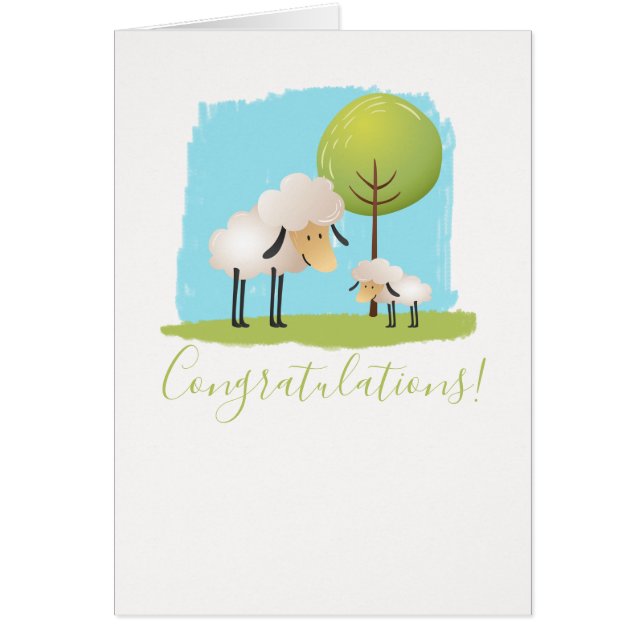 Cute Sheep and Lamb New Baby (Front)