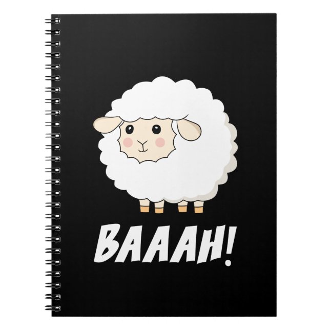 Cute Sheep Baah Notebook (Front)