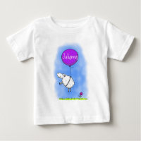 Cute sheep balloon cartoon humour illustration