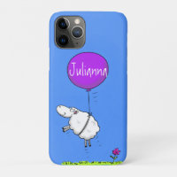 Cute sheep balloon cartoon humour illustration