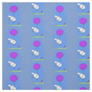 Cute sheep balloon cartoon humour illustration fabric
