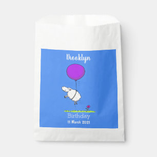 Cute sheep balloon cartoon humour illustration favour bags