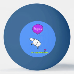 Cute sheep balloon cartoon humour illustration ping pong ball