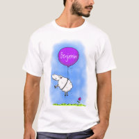 Cute sheep balloon cartoon humour illustration