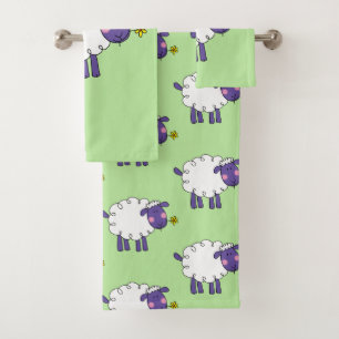 cute sheep bath towel set