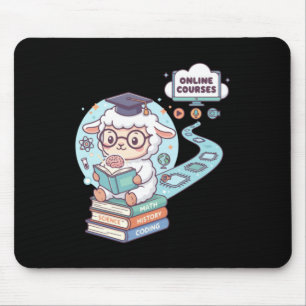 Cute Sheep Character Learning Online Courses Mouse Pad