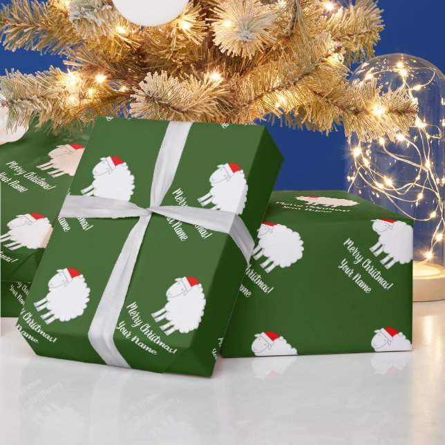 Cute sheep Christmas animal wrapping paper rolls (Holidays)