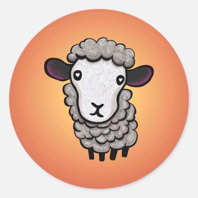 Cute Sheep Classic Round Sticker (Front)
