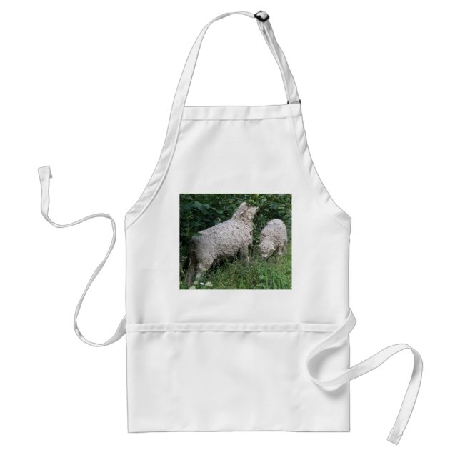 Cute Sheep Eating Leaves Apron (Front)